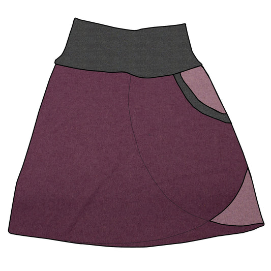 Damen Walkrock / falscher Wickelrock Walk Beere / Altrosa