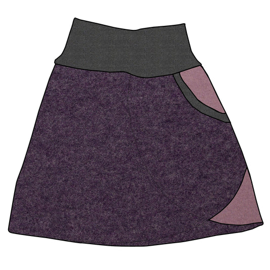 Kinder Walkrock / falscher Wickelrock Walk Lila meliert / Altrosa