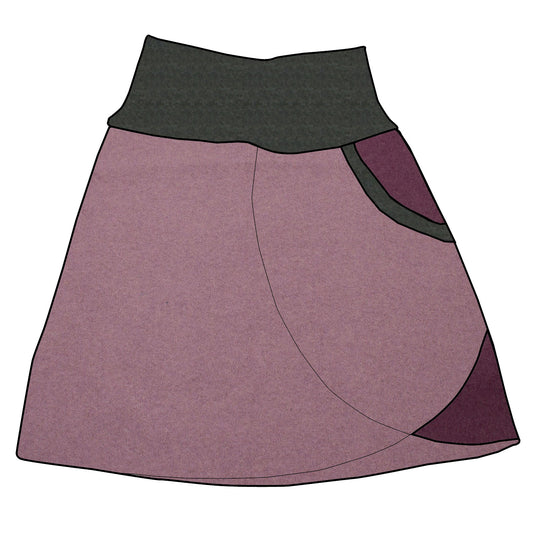 Damen Walkrock / falscher Wickelrock Walk Altrosa / Beere