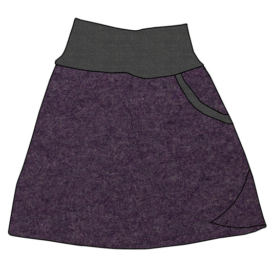 Kinder Walkrock / falscher Wickelrock Walk Lila meliert / Lila meliert