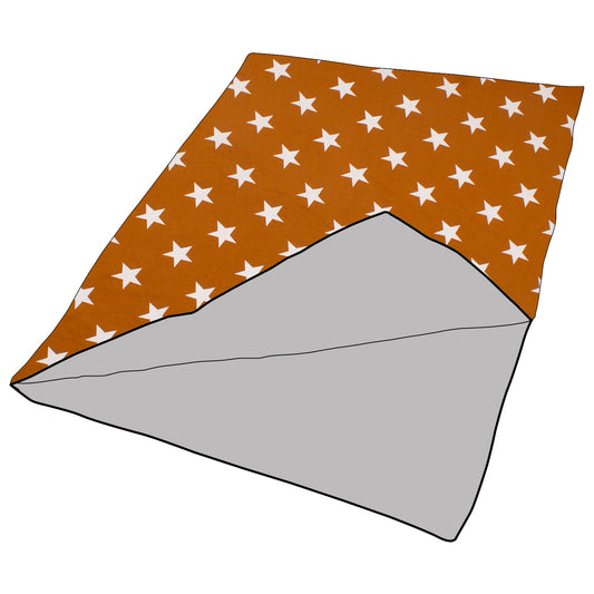 Kuscheldecke / Schmusedecke Sterne ocker