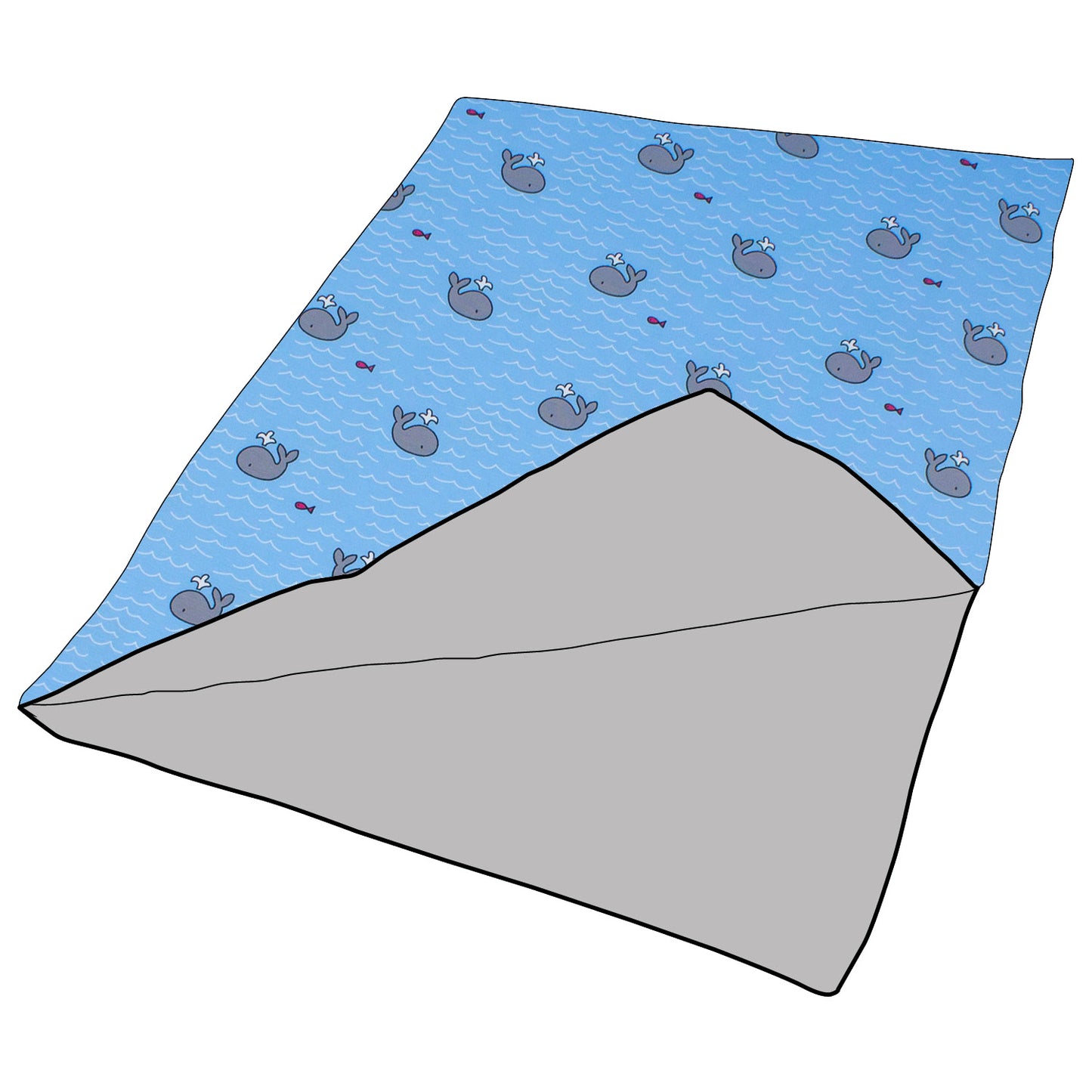 Kuscheldecke / Schmusedecke Kleiner Wal hellblau