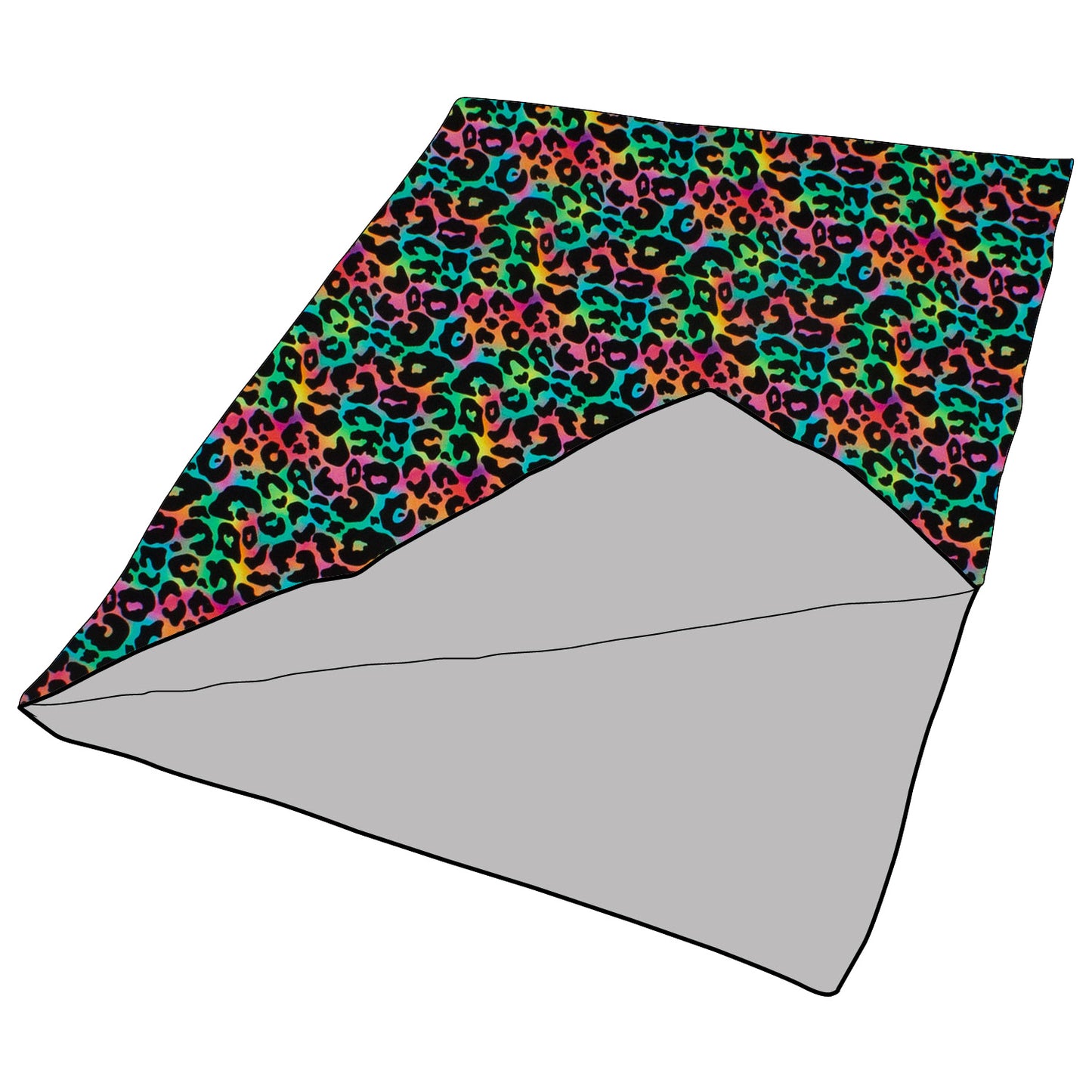 Kuscheldecke / Schmusedecke Leo Regenbogenfarben