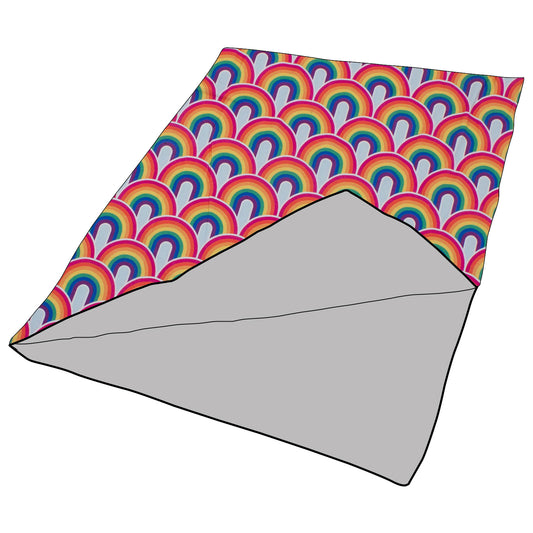 Kuscheldecke / Schmusedecke Regenbogen bunt