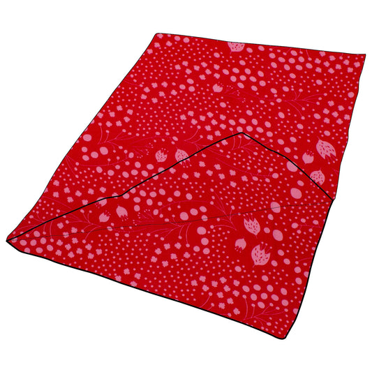 Kuscheldecke / Schmusedecke Musselin Tulpenwiese rot