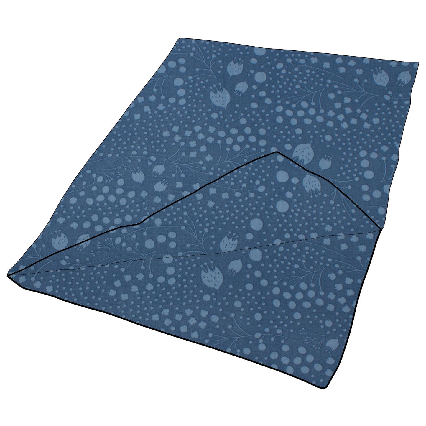 Kuscheldecke / Schmusedecke Musselin Tulpenwiese blau