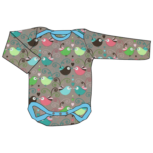 Babybody Lang- und Kurzarmbody Bunte Vögel