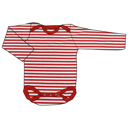 Babybody Lang- und Kurzarmbody Rote Ringel