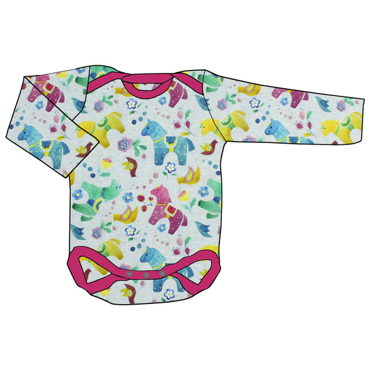 Babybody Lang- und Kurzarmbody Bunte Pferde