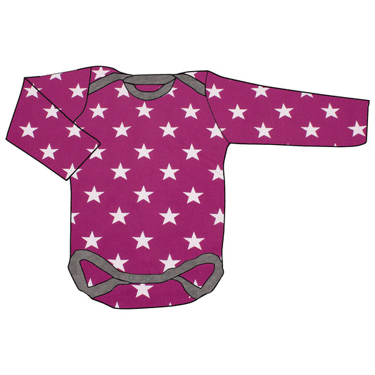 Babybody Lang- und Kurzarmbody Sterne beere