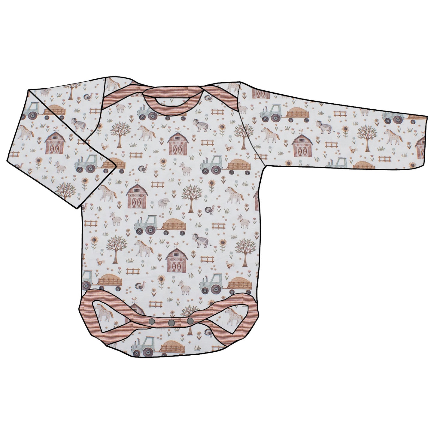 Babybody Lang- und Kurzarmbody Der Bauernhof