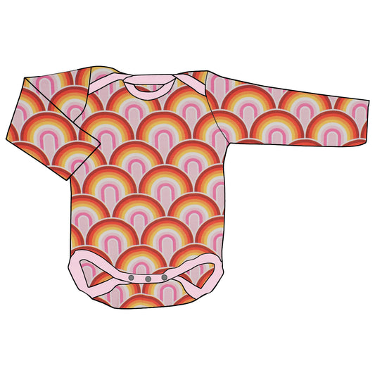 Babybody Lang- und Kurzarmbody Regenbogen rosa
