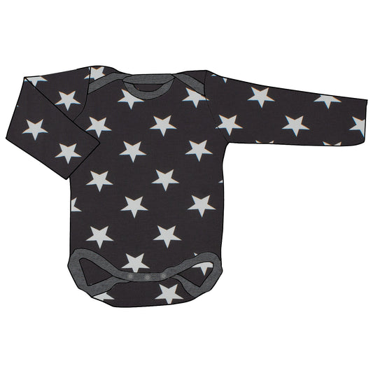 Babybody Lang- und Kurzarmbody Sterne grau