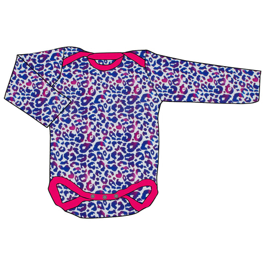 Babybody Lang- und Kurzarmbody Leo lila / pink