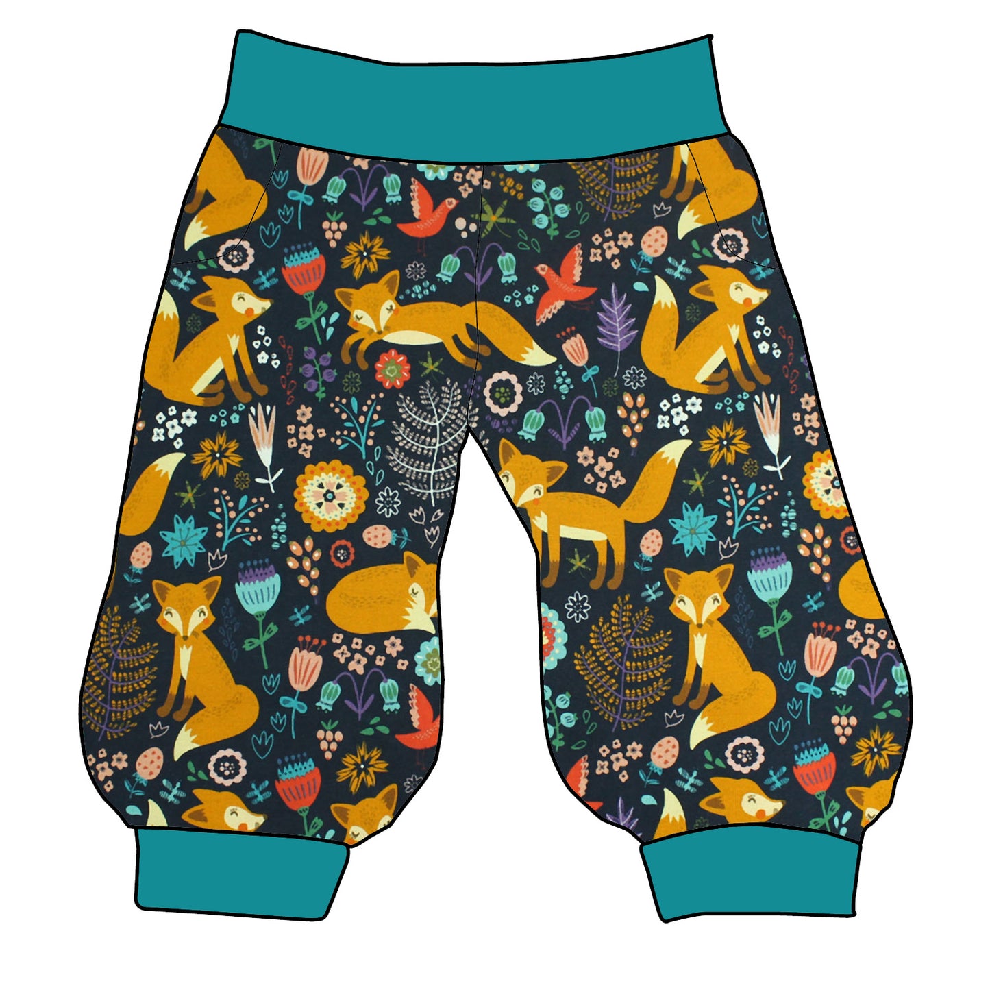 Damen 3/4 Caprihose Sporthose Fuchs