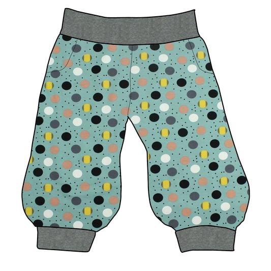 Damen 3/4 Caprihose Sporthose Retropunkte