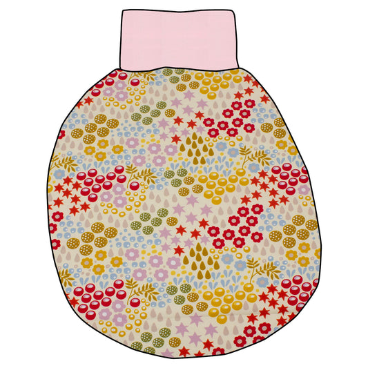 Pucksack / Strampelsack Retro Blumenwiese creme