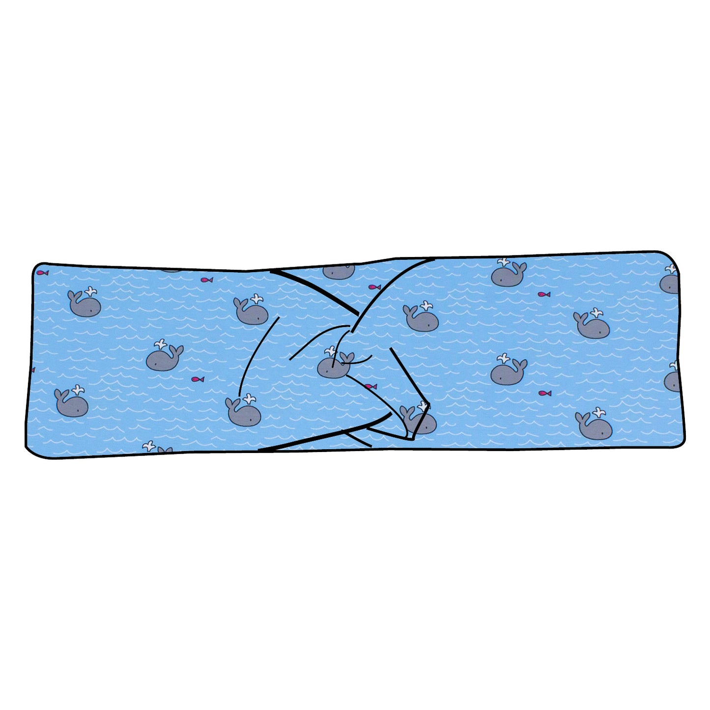 Damen Stirnband Kleiner Wal hellblau