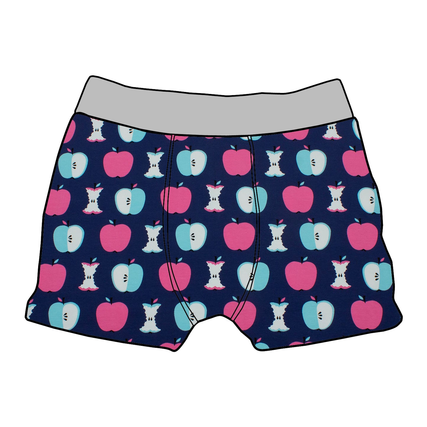 Kinder Boxershorts Äpfel dunkelblau