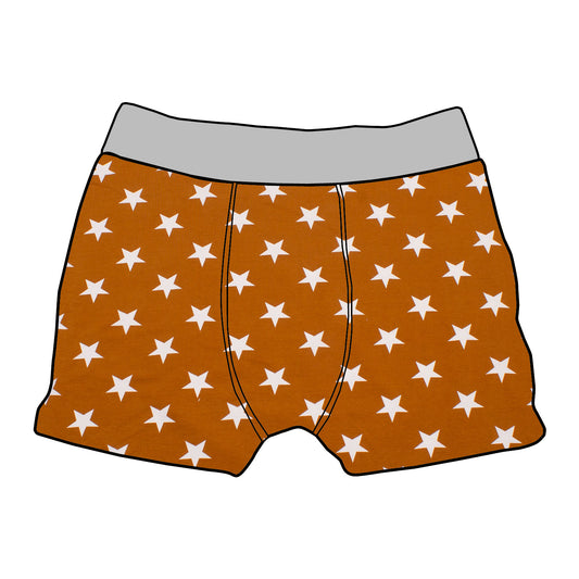 Kinder Boxershorts Sterne ocker