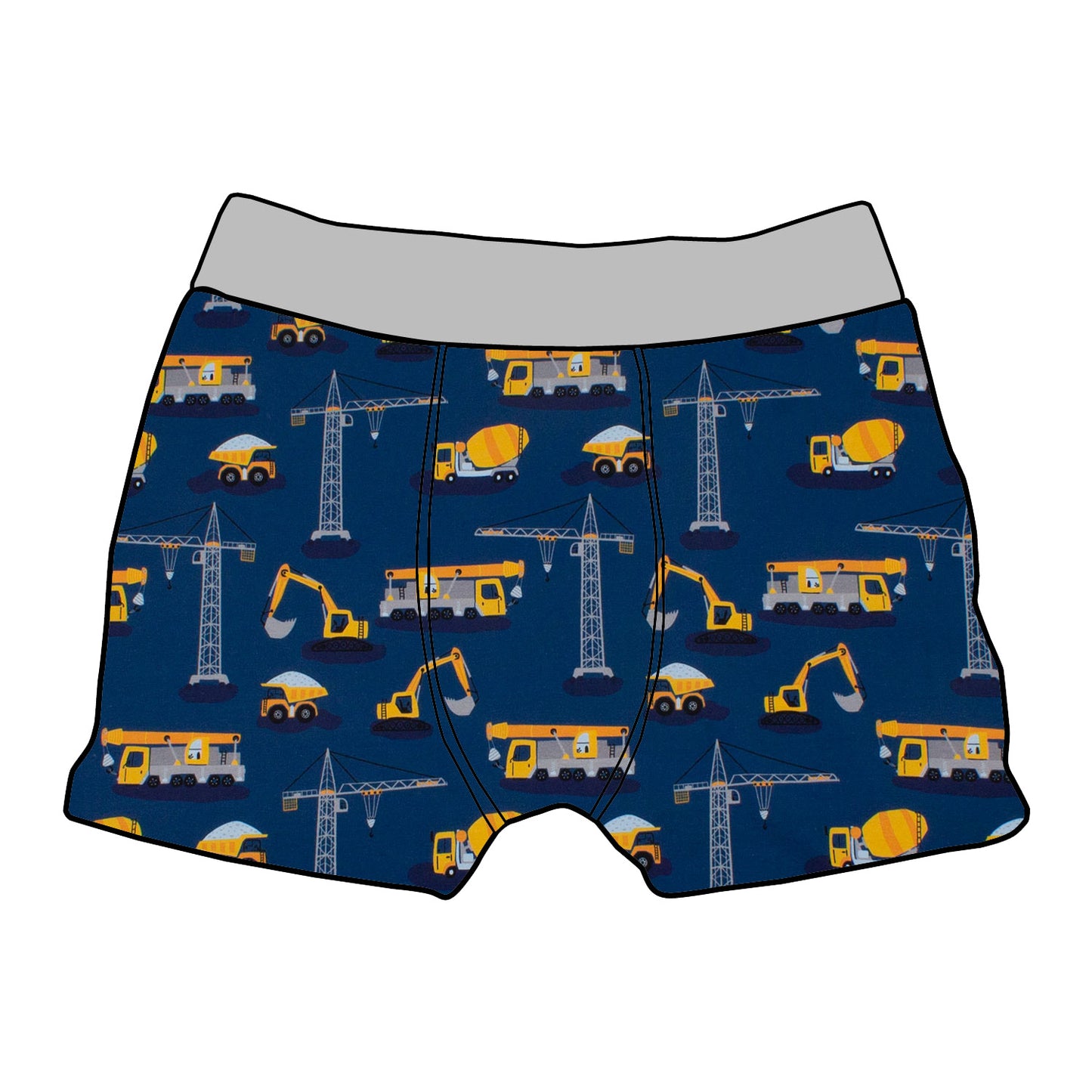 Kinder Boxershorts Bagger Kran Laster