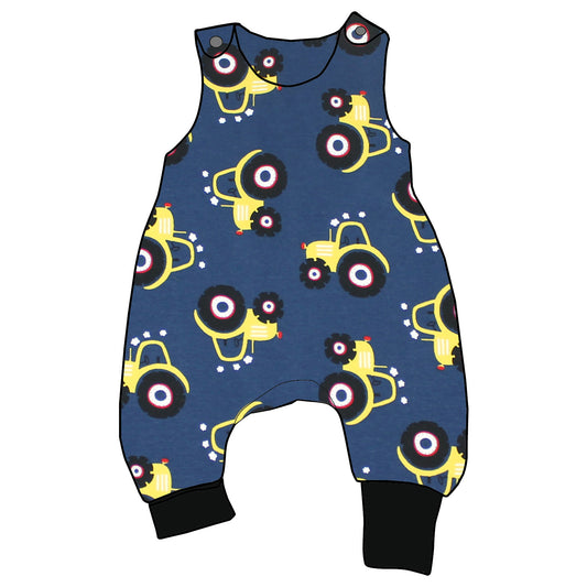 Baby Strampler / Einteiler Trecker dunkelblau