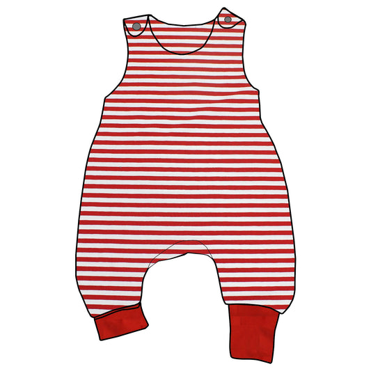 Baby Strampler / Einteiler Rote Ringel