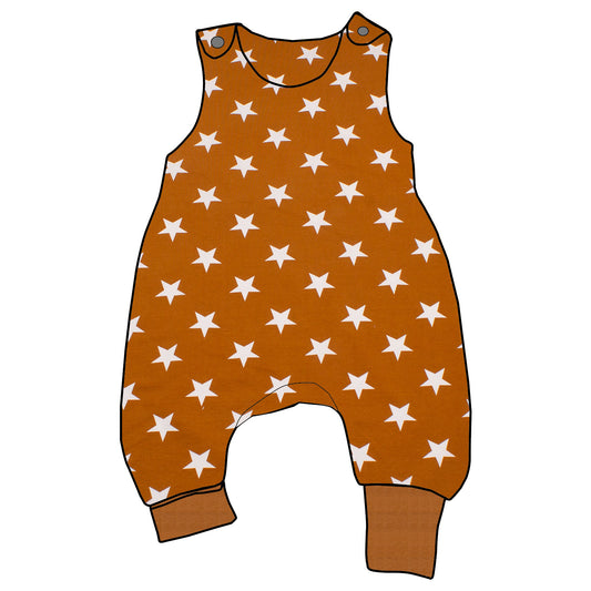 Baby Strampler / Einteiler Sterne ocker