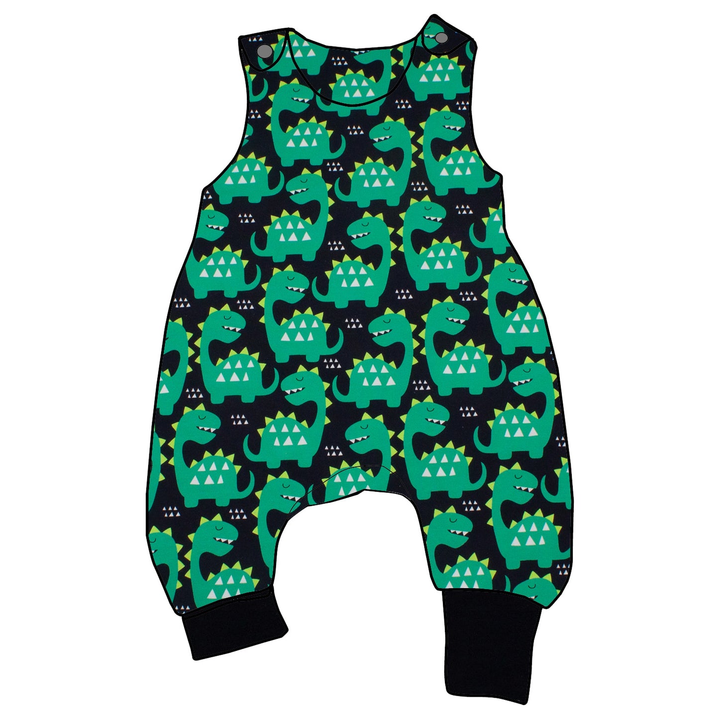 Baby Strampler / Einteiler Grüne Dinosaurier