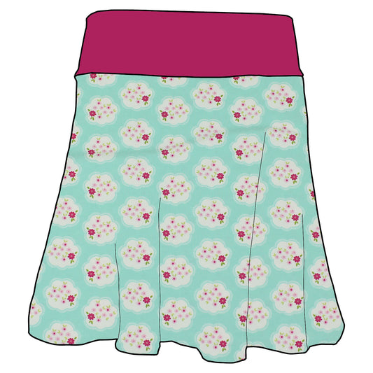 Damen Basicrock Blümchen