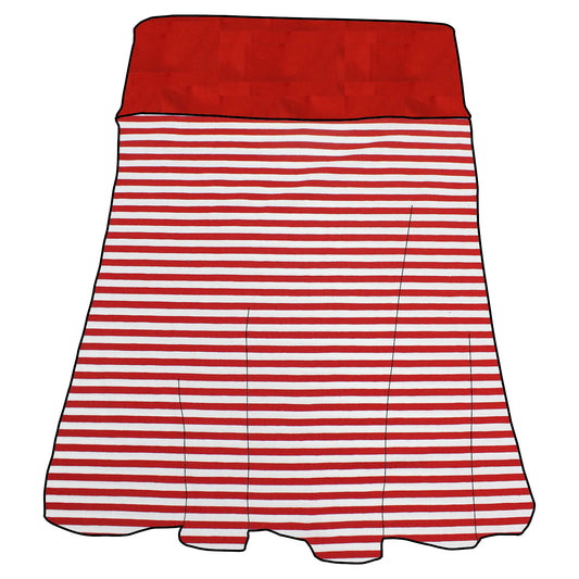Damen Basicrock Rote Ringel