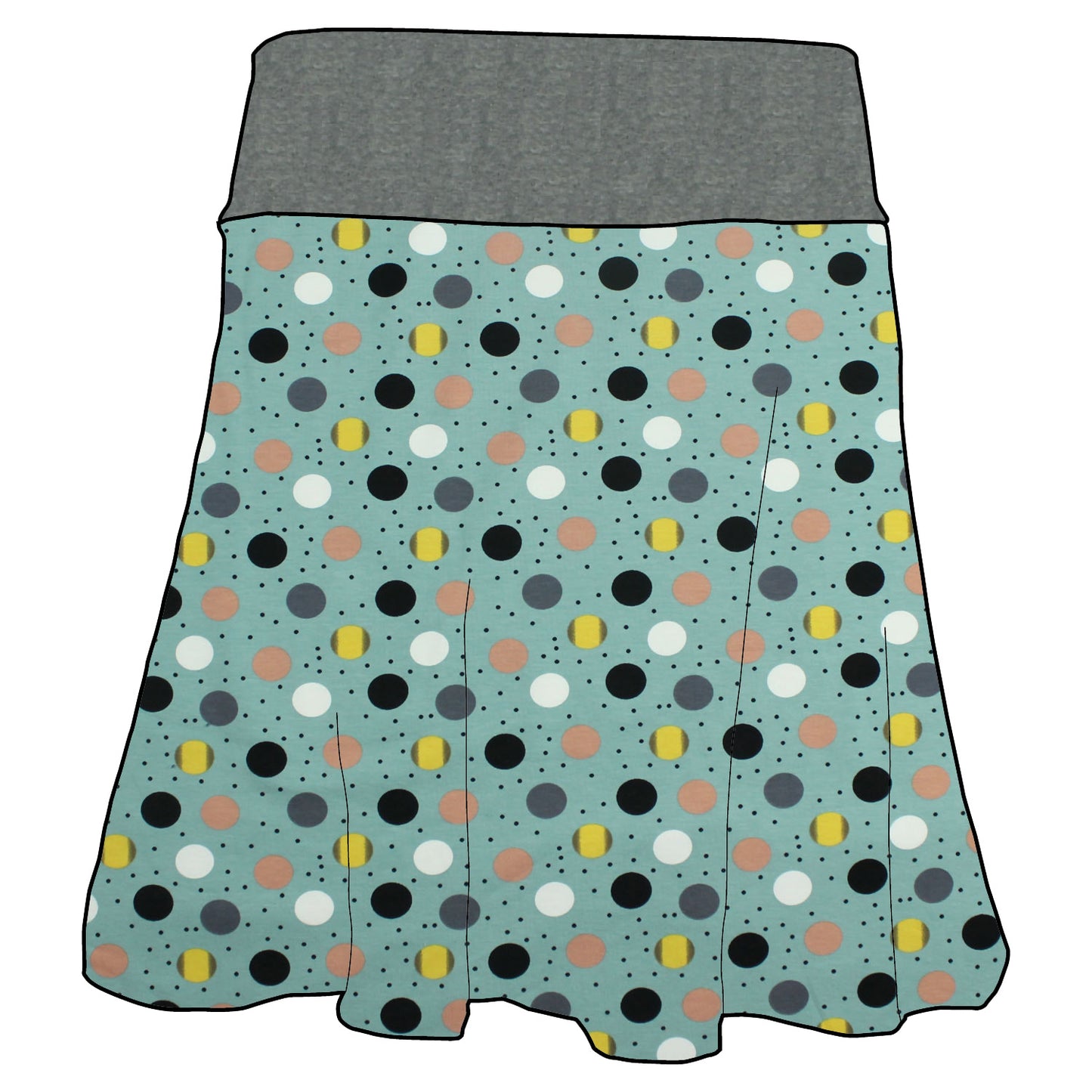 Damen Basicrock Retropunkte