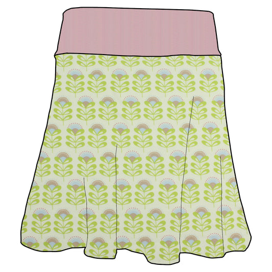 Damen Basicrock Kleine Blumen