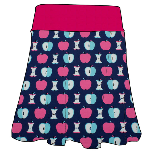 Damen Basicrock Äpfel dunkelblau
