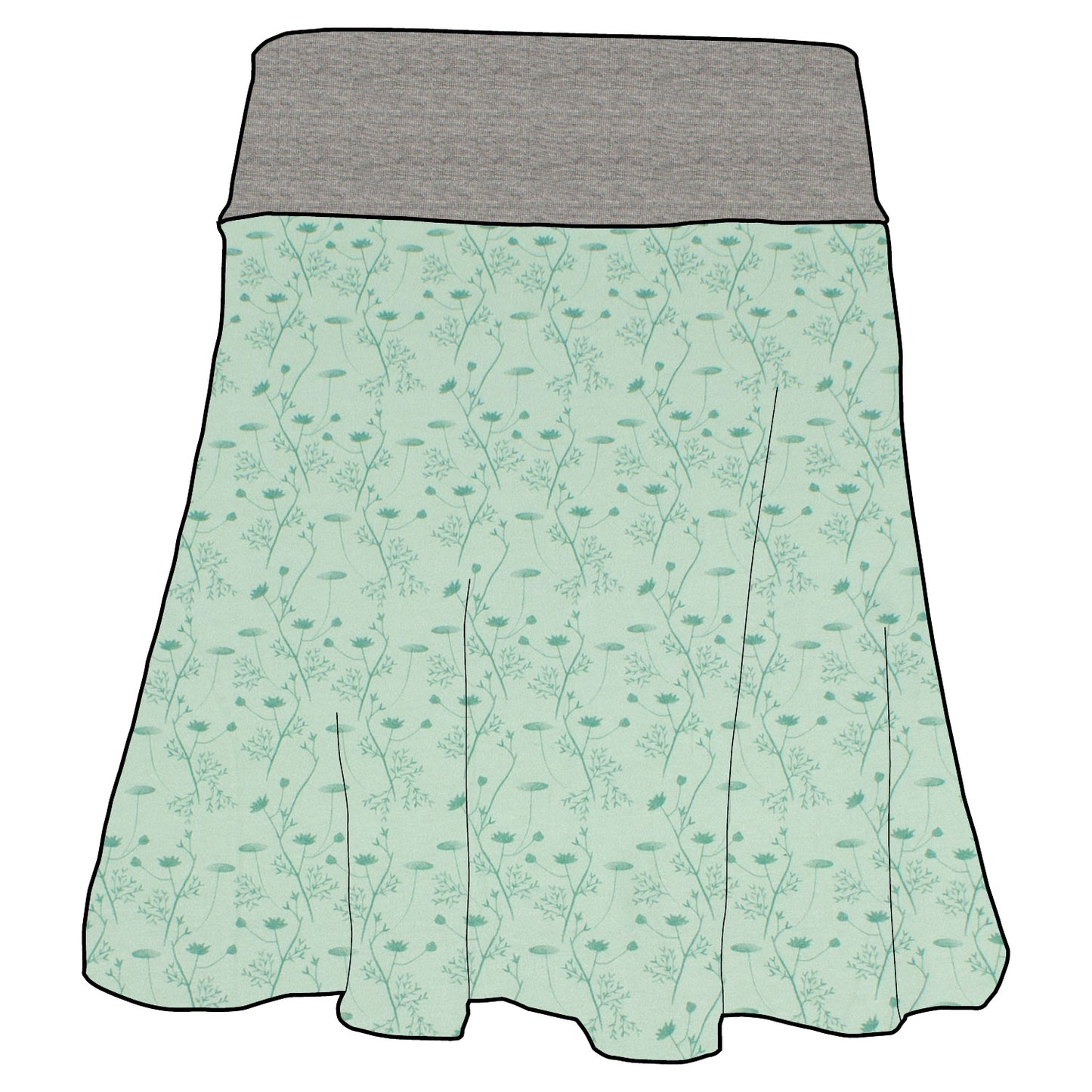 Damen Basicrock Zarte Blümchen