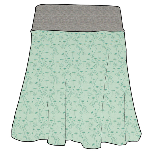 Damen Basicrock Zarte Blümchen
