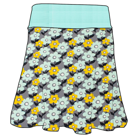 Damen Basicrock Retro Blumenwiese