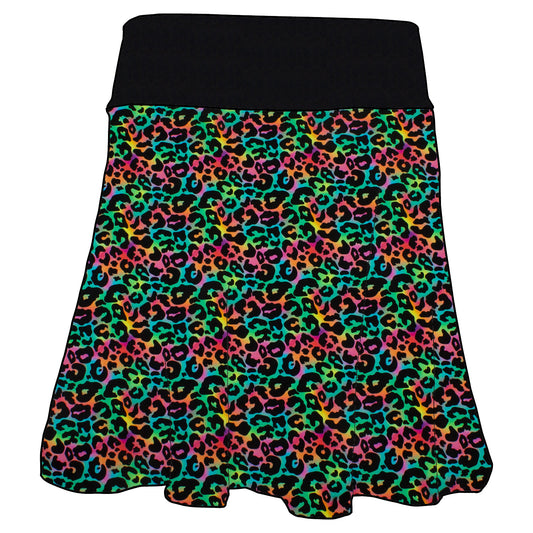 Damen Basicrock Leo Regenbogenfarben