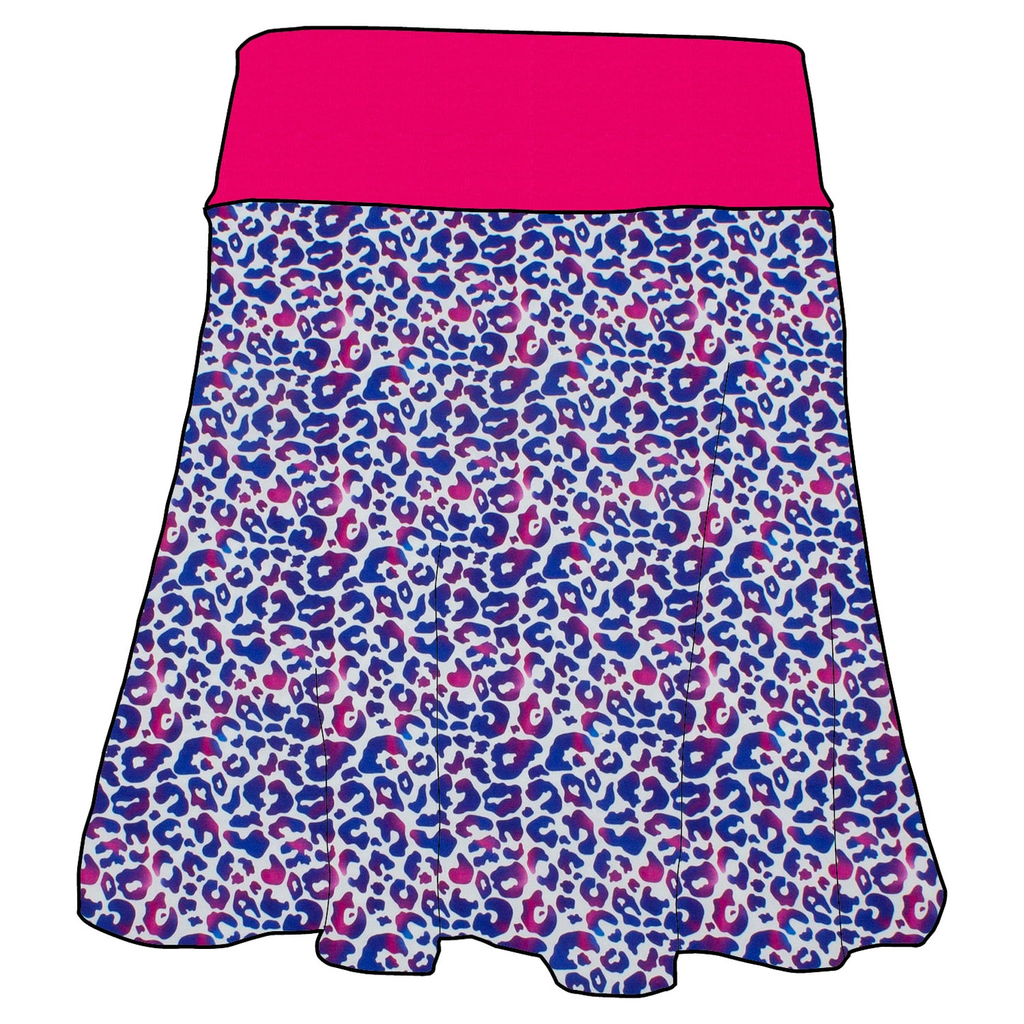 Damen Basicrock Leo lila / pink