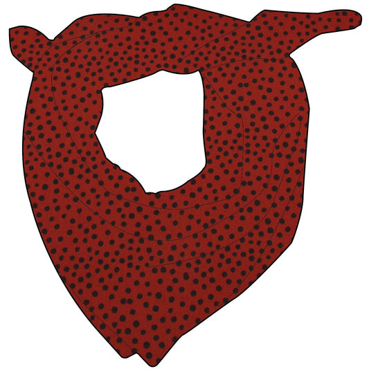 Kinder Halstuch Musselin Punkte schwarz terracotta