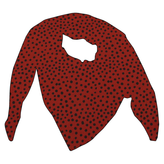 Maxi Halstuch Musselin Punkte schwarz terracotta
