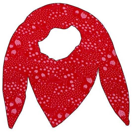 Maxi Dreieck Halstuch Musselin Tulpenwiese rot