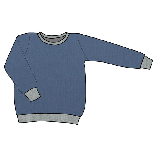 Kinder Musselinshirt Musselin Blau