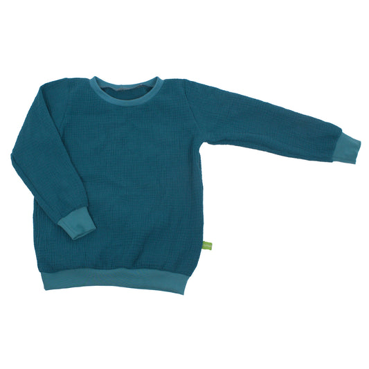 Kinder Musselinshirt Musselin Dunkelpetrol