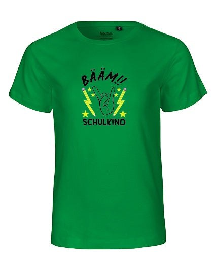 MiMaMäuschen Kinder Bio T-Shirt Schulkind BÄÄM! Schulkind (schwarzer Druck) 2 – Green
