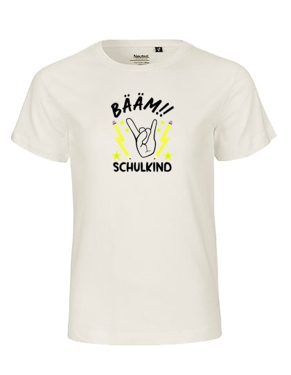 MiMaMäuschen Kinder Bio T-Shirt Schulkind BÄÄM! Schulkind (schwarzer Druck) 2 – Natural
