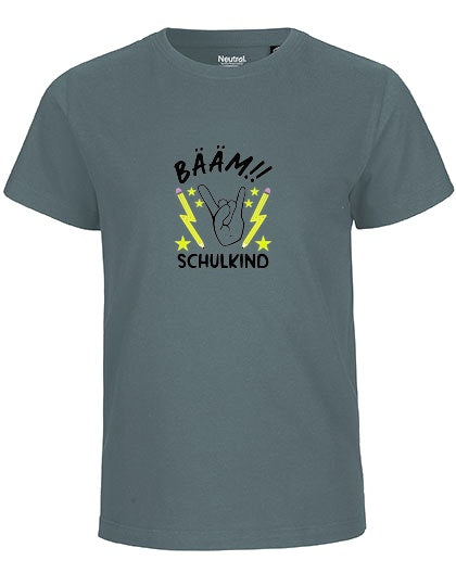 MiMaMäuschen Kinder Bio T-Shirt Schulkind BÄÄM! Schulkind (schwarzer Druck) 3 – Teal