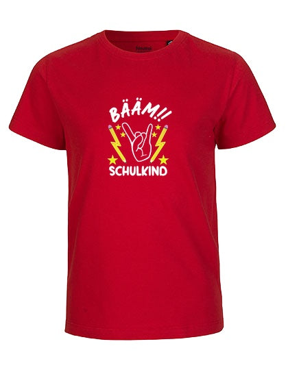 MiMaMäuschen Kinder Bio T-Shirt Schulkind BÄÄM! Schulkind (weißer Druck) 3 – Red