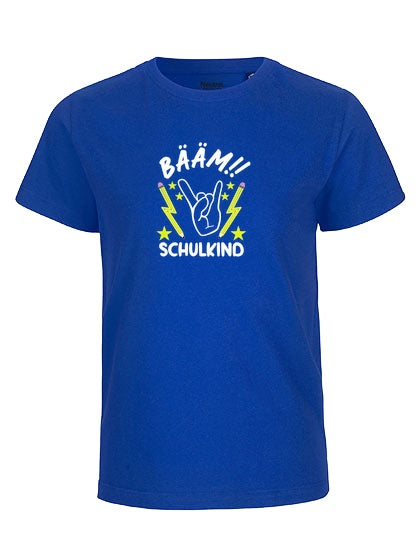 MiMaMäuschen Kinder Bio T-Shirt Schulkind BÄÄM! Schulkind (weißer Druck) 3 – Royal