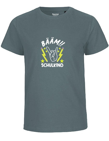 MiMaMäuschen Kinder Bio T-Shirt Schulkind BÄÄM! Schulkind (weißer Druck) 3 – Teal